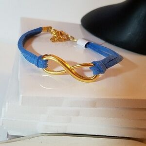 Infinity Gold Suede Bracelet 9"